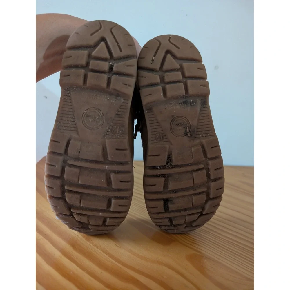 Wonder Nation Boys Tan Work Boots Size 12 Ankle Zip Lug Sole BTWN42CA042